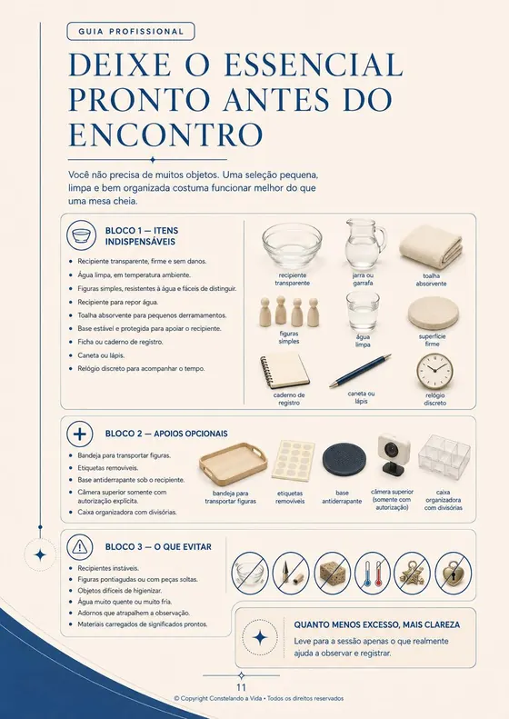 Página 11: Deixe o essencial pronto antes do encontro